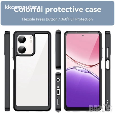 Oppo A5x 5G / 4G Силиконов Калъф TPU+Acrylic и Протектор, снимка 2 - Калъфи, кейсове - 52057010