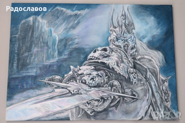 The Lich King, по изображение от World of Warcraft /картина, оригинал, 2015г./, снимка 2 - Картини - 53650167