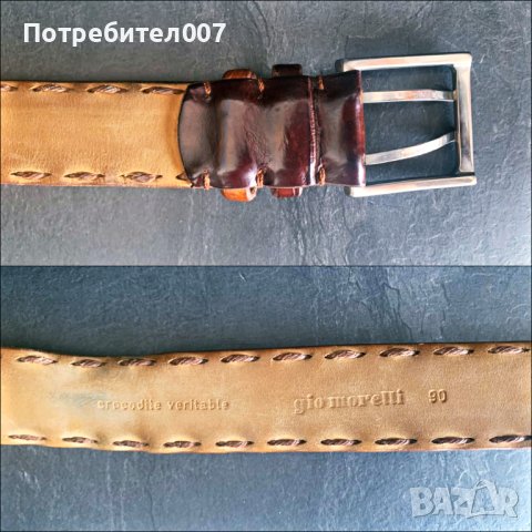 Gio Morreti колан естествена кожа крокодил 90см, снимка 4 - Колани - 42042211