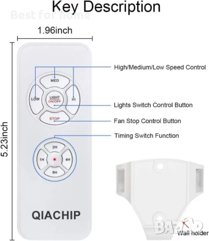 QIACHIP Универсален комплект за безжично дистанционно управление за таванен вентилатор и осветление , снимка 4 - Друга електроника - 50698669