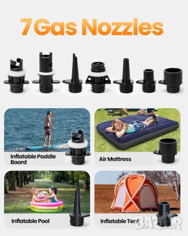 OutdoorMaster 20PSI SUP въздушна помпа с високо налягане Shark - интелигентно двустепенно надуване, снимка 8 - Надуваеми легла - 48930183