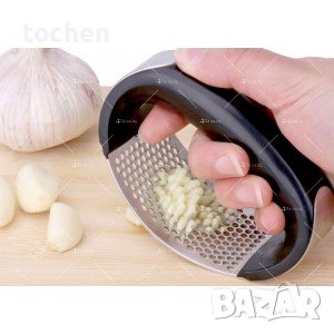 Ръчна преса за чесън от неръждаема стомана, снимка 4 - Аксесоари за кухня - 39433208