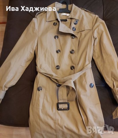 Бежов дамски тренч K. Zell, снимка 4 - Палта, манта - 39542223