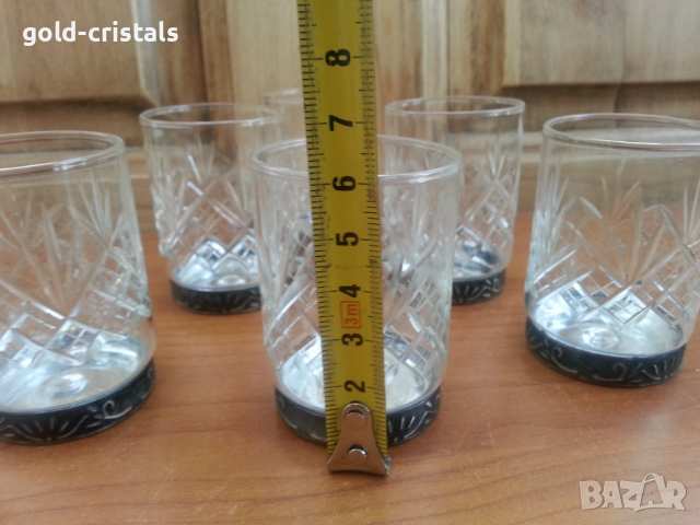 Руски кристални чаши чашки  с посребрена основа , снимка 5 - Антикварни и старинни предмети - 36241205