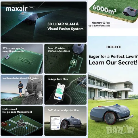 Робот косачка без ограничителен кабел HOOKII Neomow X Pro * Безплатна доставка * Гаранция 2 години, снимка 9 - Градинска техника - 49968250