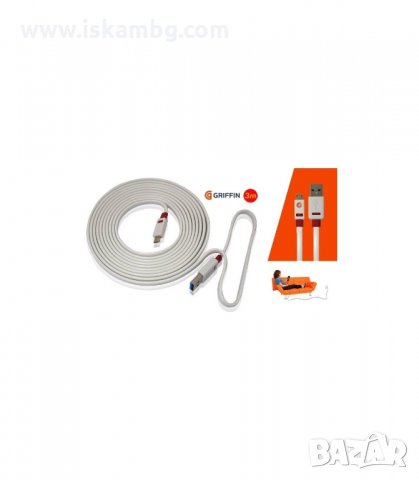 USB КЪМ MICRO USB КАБЕЛ ЗА ЗАРЕЖДАНЕ НА ТЕЛЕФОНИ И ПРЕНОС НА ДАННИ - код Griffin, снимка 4 - USB кабели - 33991082