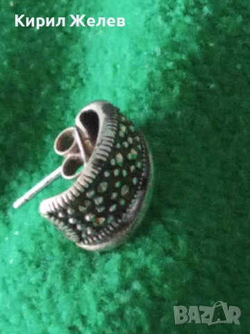 ЕЛЕГАНТНА СКЪПОЦЕННА СРЕБЪРНА ОБЕЦА СРЕБРО 925 с ФАСЕТИРАНИ БЛЕСТЯЩИ МАРКАЗИТИ 28589, снимка 11 - Обеци - 50542142