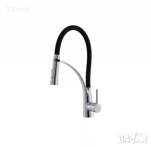 Смесител за вода, верт. с покр. от хром с Черен