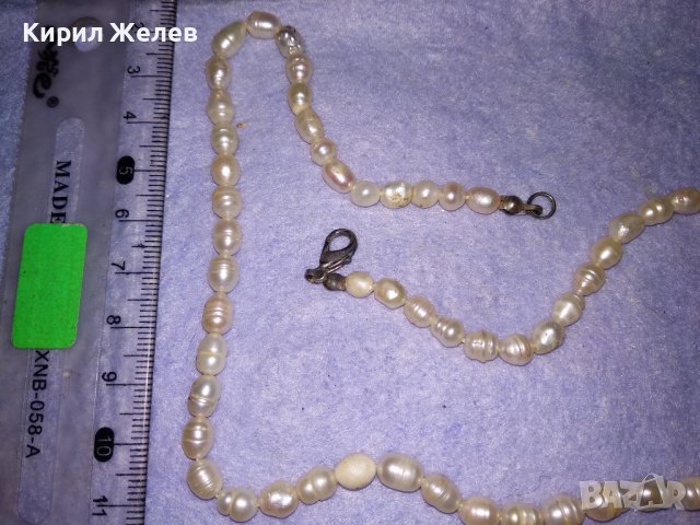 СТАРО ПЕРЛЕНО АРТ НУВО СТИЛ НЕЖНО КОЛИЕ ЕСТЕСТВЕНИ РЕЧНИ ПЕРЛИ 34656, снимка 8 - Антикварни и старинни предмети - 39142161