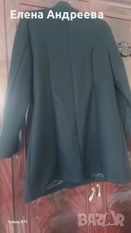 Елегантно дамско  макси палто в черен цвят, снимка 5 - Палта, манта - 53678547