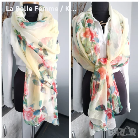 Шал от 100 % коприна, снимка 11 - Шалове - 50671502