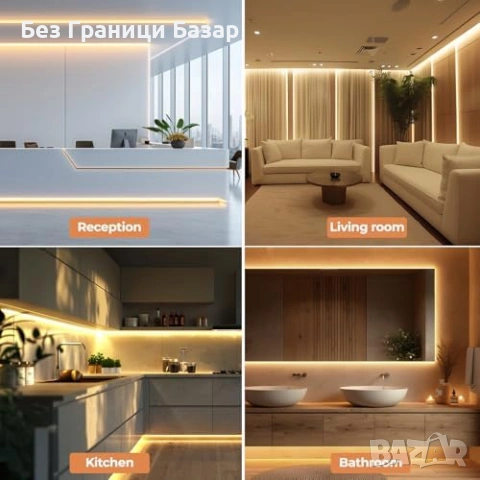 Нова COB LED лента 3м 2700K топла светлина RF дистанционно осветление, снимка 7 - Лед осветление - 53036402