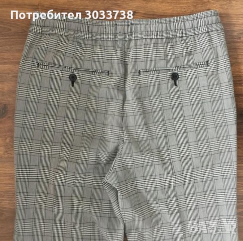 H&M Мъжки светло сив кариран панталон S, снимка 4 - Панталони - 41837451