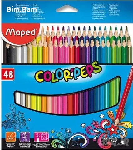 Комплекти цветни моливи за рисуване Maped Color'Peps - 36 / 48 / 72 цвята, снимка 3 - Рисуване и оцветяване - 55378956