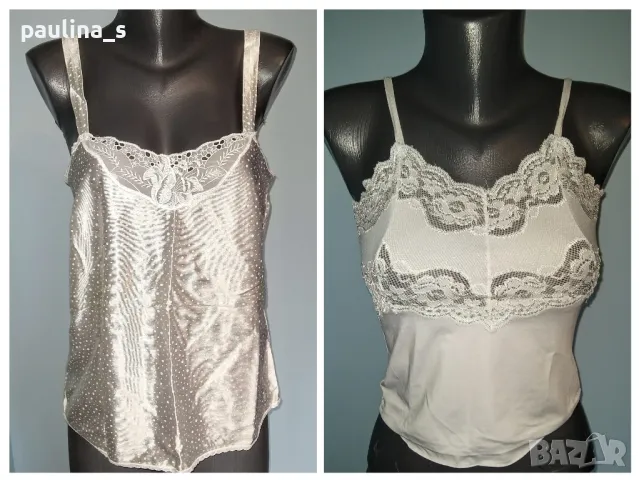 Два броя / Луксозен сатенен потник и потник с дантела 