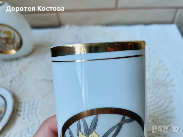 Красиви порцеланови вази от Япония с нарциси, снимка 10 - Антикварни и старинни предмети - 56014663