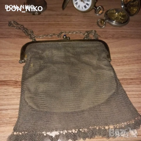 Плетена дамска чантичка,Англия 19 век, снимка 2 - Антикварни и старинни предмети - 50960468