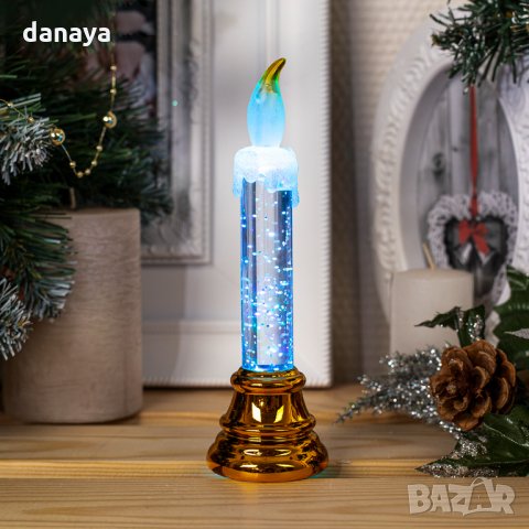 2485 Коледна електронна свещ с преливащи LED светлини 17см