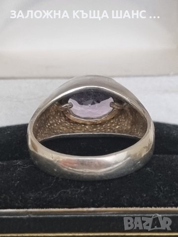Сребърен пръстен с Аметист , снимка 3 - Пръстени - 41585250
