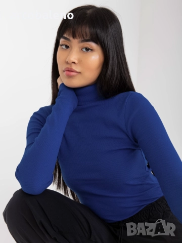 Дамска блуза с оребрена яка Elisee, 5цвята , снимка 9 - Блузи с дълъг ръкав и пуловери - 52370609