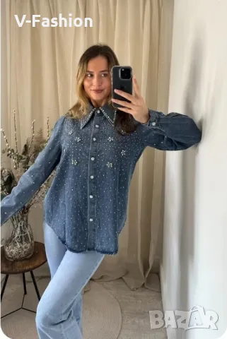 дънкова риза , снимка 11 - Ризи - 49175072