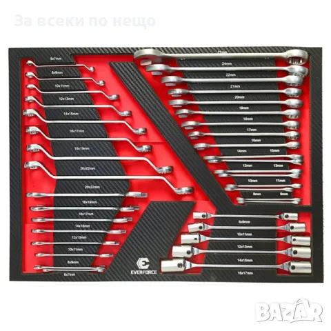 Професионален шкаф с метален плот, със 7 чекмеджета – пълни с инструменти EverForce, снимка 7 - Други инструменти - 50328150