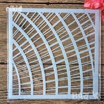 редове правоъгълничета в наклон стенсил шаблон за спрей за торта украса Scrapbooking
