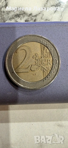 Монета от 2 евро сечена , снимка 2 - Нумизматика и бонистика - 53734842
