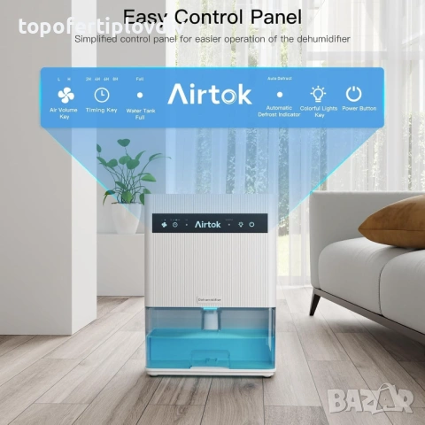 Влагоабсорбатор Airtok 3L Dehumidifier,Гаранция, снимка 3 - Влагоабсорбатори и влагоуловители - 53251227