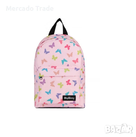 Детска раница Mercado Trade, За детска градина, Пеперуди, Розов