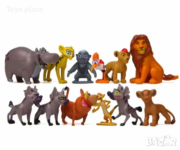 Комплект 12бр фигурки Цар лъв, фигурки за торта, снимка 2 - Фигурки - 50664822