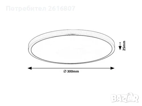 Плафон LED RABALUX 24W, снимка 7 - Лампи за таван - 44857063