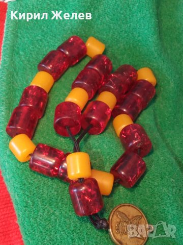 КРАСИВА МАЙСТОРСКА Стара КЕХЛИБАРЕНА БРОЕНИЦА - ЖЪЛТ НАТУРАЛЕН КЕХЛИБАР ЧЕРВЕН КАТАЛИН и БРОНЗ 26386