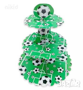 Футбол футболисти футболна 3 етажна Триетажна поставка стойка за мъфини картонена кексчета