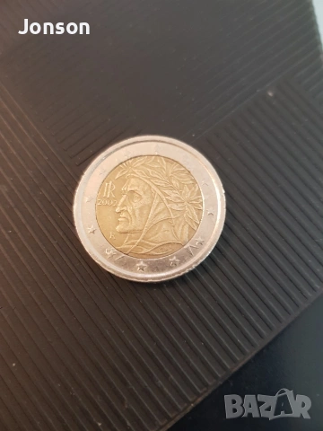 2 евро, 2002г, Данте, снимка 2 - Нумизматика и бонистика - 53389942
