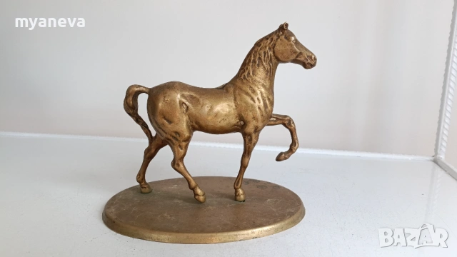 Бронзова скулптура на жребец в движение, снимка 3 - Статуетки - 53540381