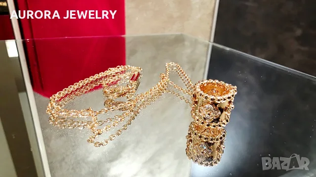 Van Cleef & Arpels VCA Rose Gold Perlee Clover Diamond Alhambra Дамско Колие, снимка 2 - Колиета, медальони, синджири - 56220219