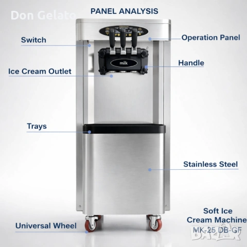 Професионална сладолед машина за крем сладолед MK 25 DB-GF, снимка 5 - Машини за сладолед - 39957955