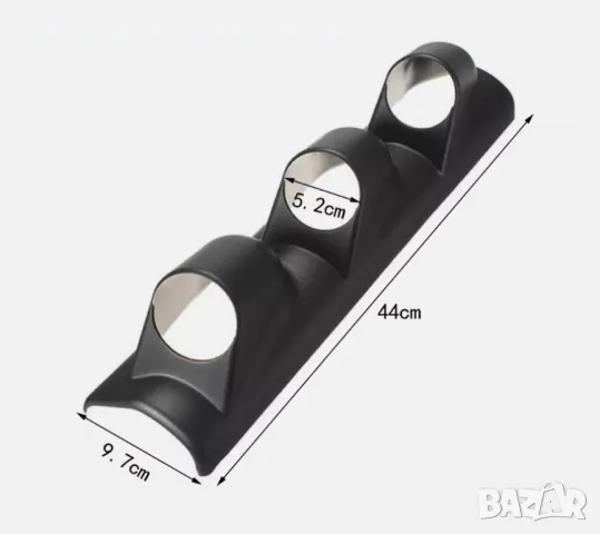 Стойка за 3 измервателни уреди 52мм. за колона - Черен., снимка 2 - Аксесоари и консумативи - 47966276