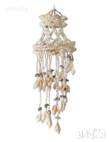 Вятърен звънец, Естествени раковини, Ръчна изработка, 56 х15 см, снимка 1