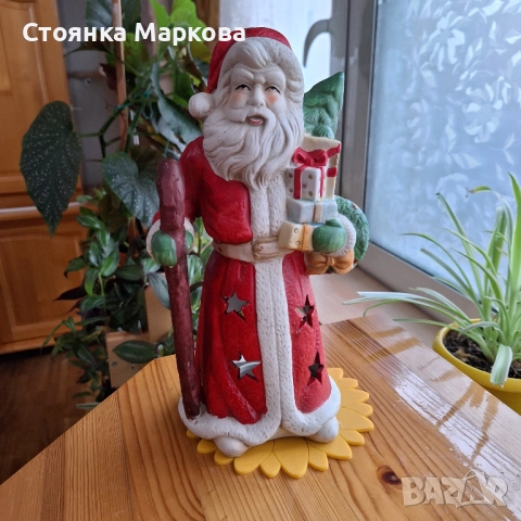 Голям керамичен свещник-Дядо Коледа с гега, снимка 5 - Коледни подаръци - 52654588