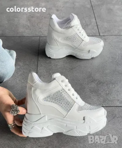 Кецове на платформа - бели - PA80