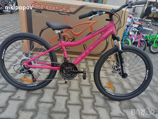 CROSS Алуминиев велосипед 24" SPEEDSTER girl 2db розов, снимка 11 - Велосипеди - 53561390
