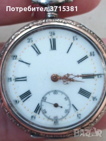 Сребърен джобен часовник , снимка 7 - Джобни - 52121182