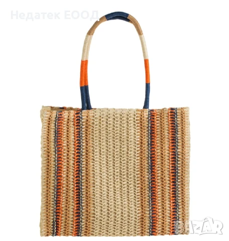 Дамска лятна чанта от слама, 43x15.5x34см.