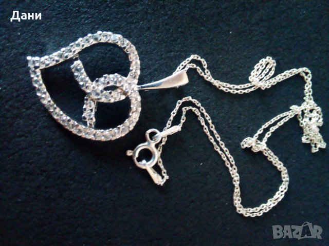 Ново сребърно колие със сърце, снимка 3 - Колиета, медальони, синджири - 35738901