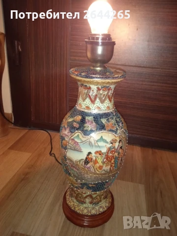 Японска Порцеланова Лампа 19 век порцелан,ръчно рисувана уникална 