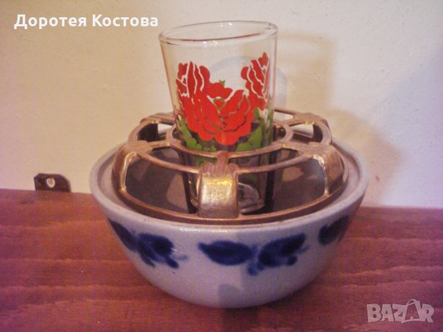 Стара керамика + месинг, снимка 1
