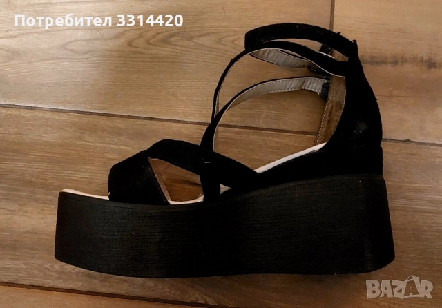 черни сандали на платформа , снимка 2 - Сандали - 52283419