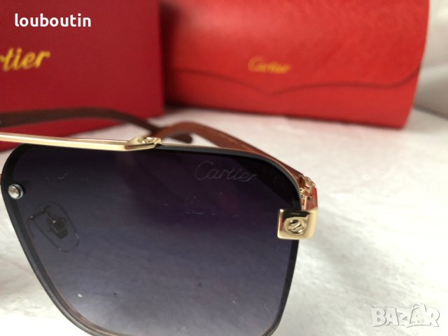 Cartier висок клас мъжки слънчеви очила с дървени дръжки, снимка 12 - Слънчеви и диоптрични очила - 42092535